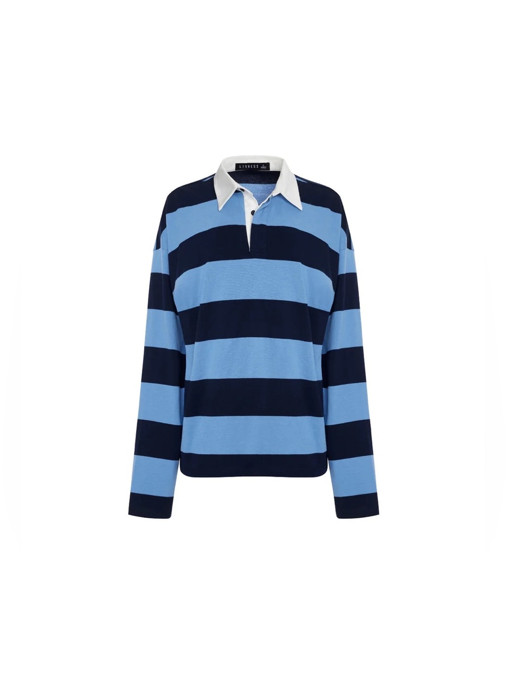Lioness Navy and Light Blue Striped Rugby Polo - Picture 6 of 7